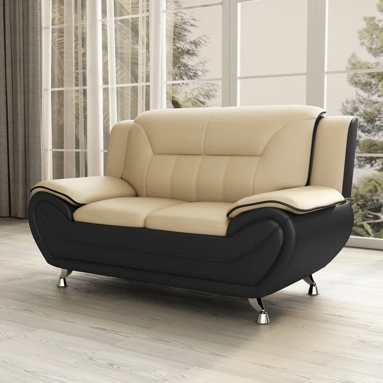 Sanuel 61.3 Faux Leather Pillow Top Arm Loveseat - N/A