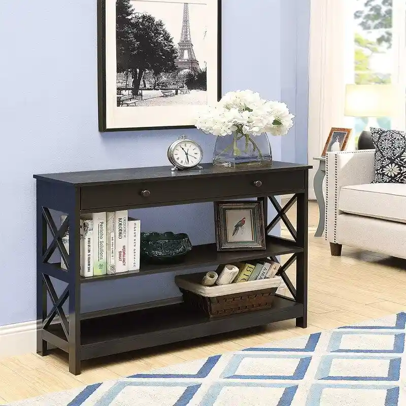 1 Drawer Console Table with Shelves - 11.75 D x 39.25 W x 31.5 H