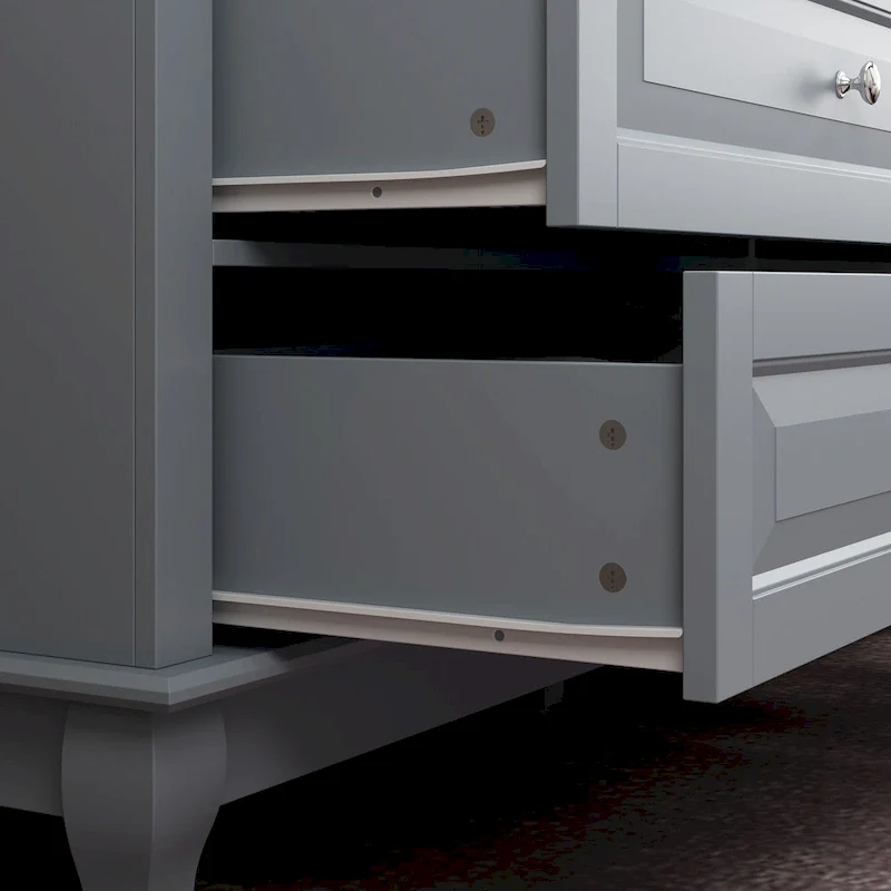 9-Drawer Dresser with Solid Wood Legs Chest Of Drawers Lacquer Console