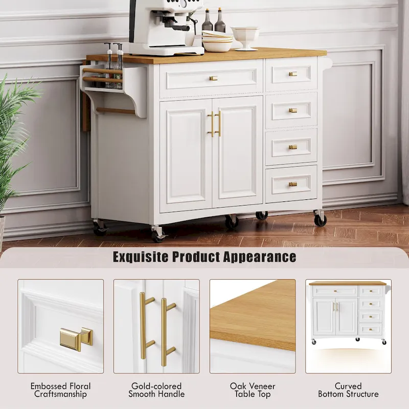 52 Kitchen Island With Drop Leaf(no include stool)