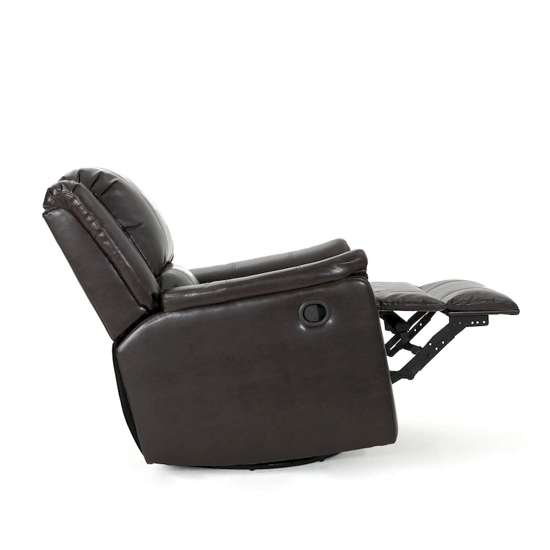 Roomfitters Fabric Glider Recliner with Swivel, Manual Reclining Chair