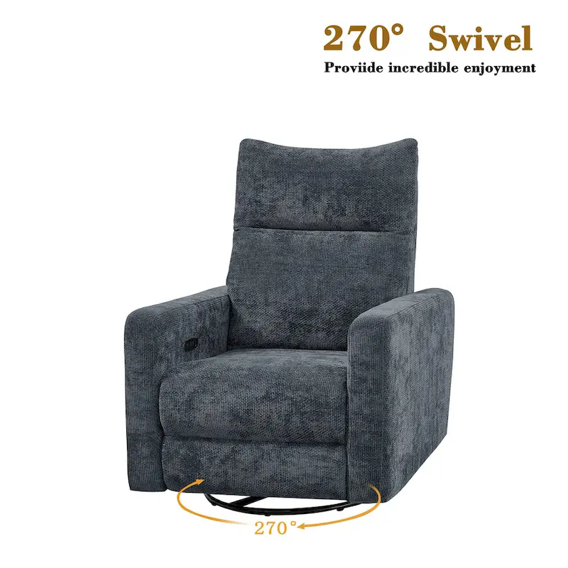 Olmas 33.5W Power Swivel Glider Recliner with USB Charger Set Of 2