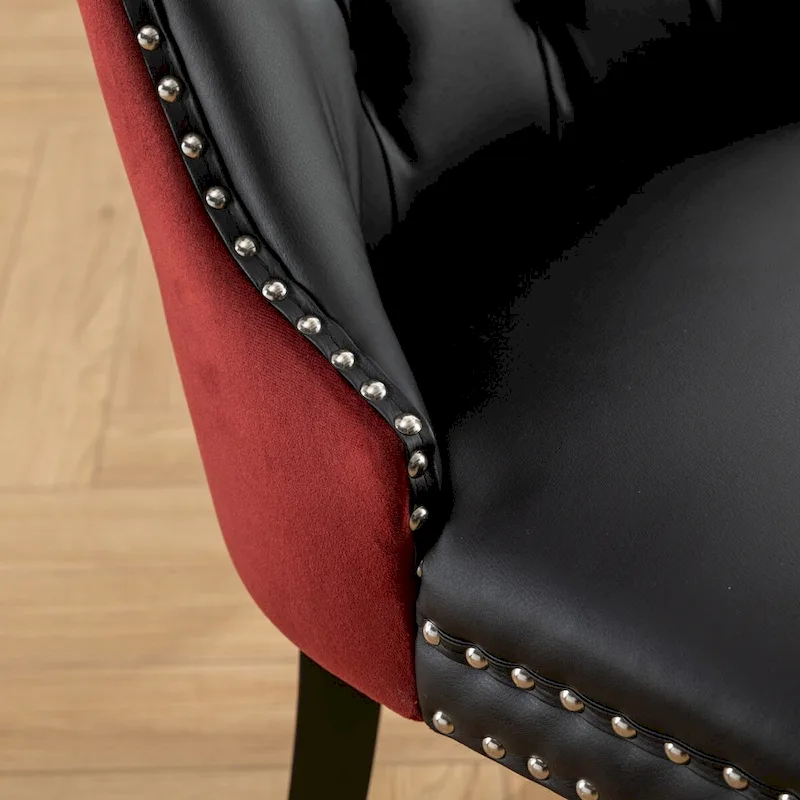 High-end Tufted Upholstered Nailhead Trim Dining Chair, Set of 2