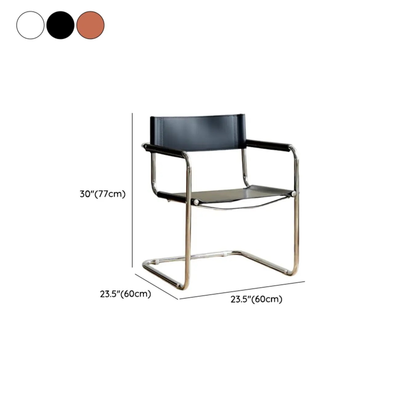 Modern Stainless Steel Open Back Arm Dining Chair