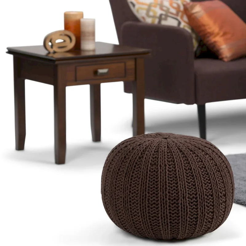 WYNDENHALL Grandville Boho Round Hand Knit Pouf