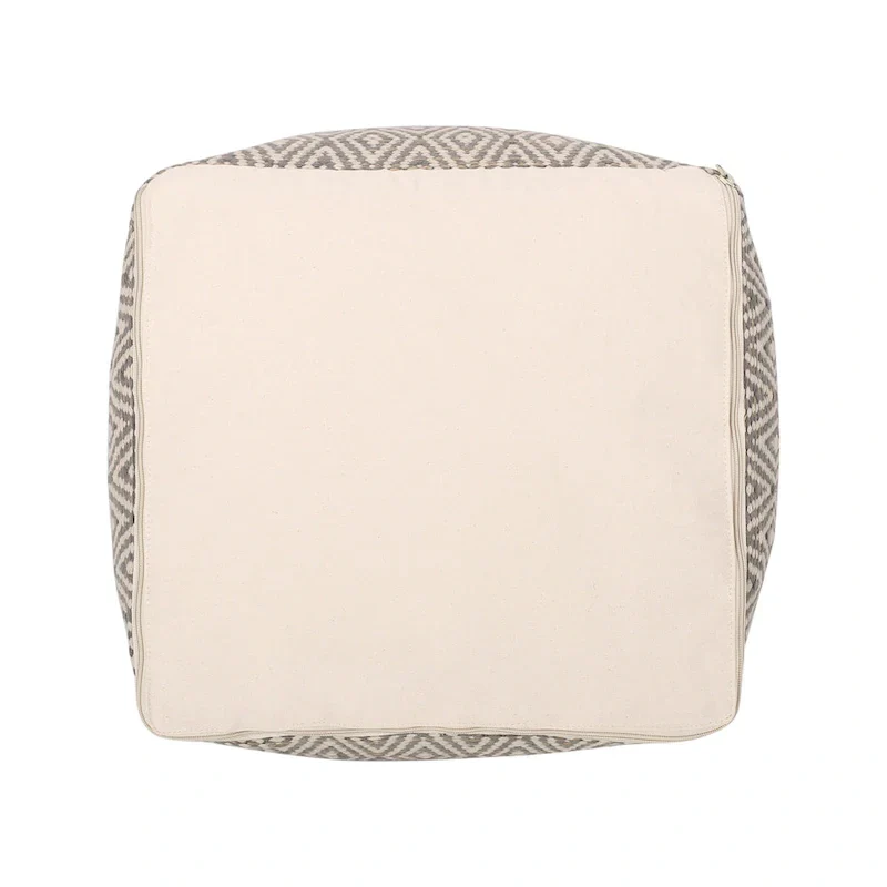 Boven Hand-Crafted Cotton Cube Pouf by Christopher Knight Home