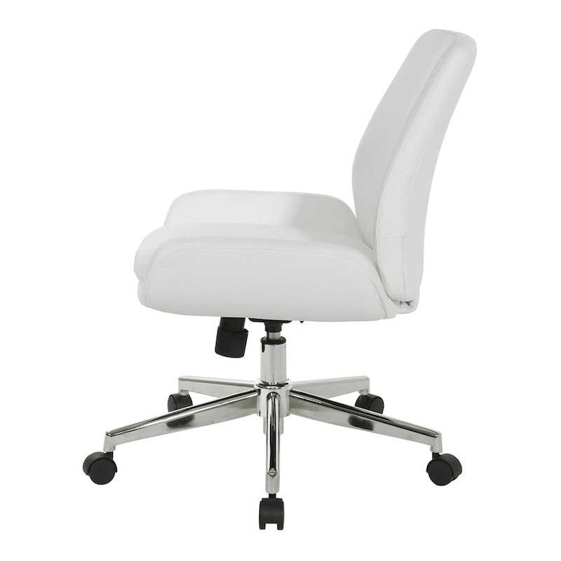 Office Chair with Faux Leather and Chrome Finish Base