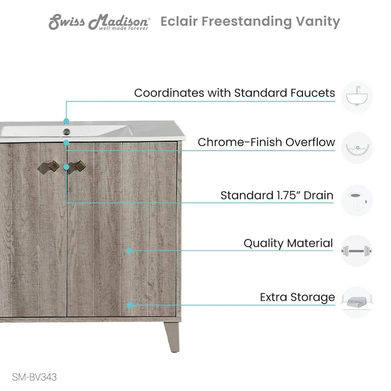 16.5 Square Wall-Mount Bathroom Sink - Brown