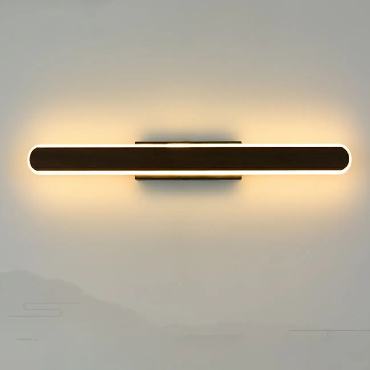 Modish Walnut Oval Acrylic LED Vanity Light