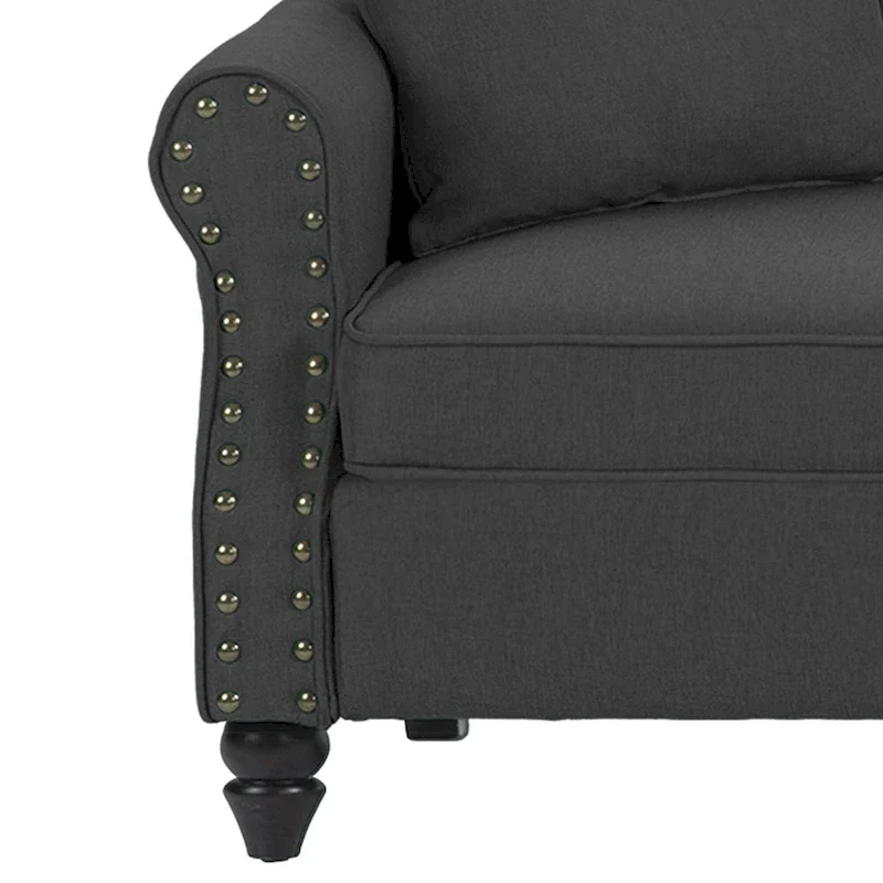 73 Sofa with Nailhead Trim Rolled Arms