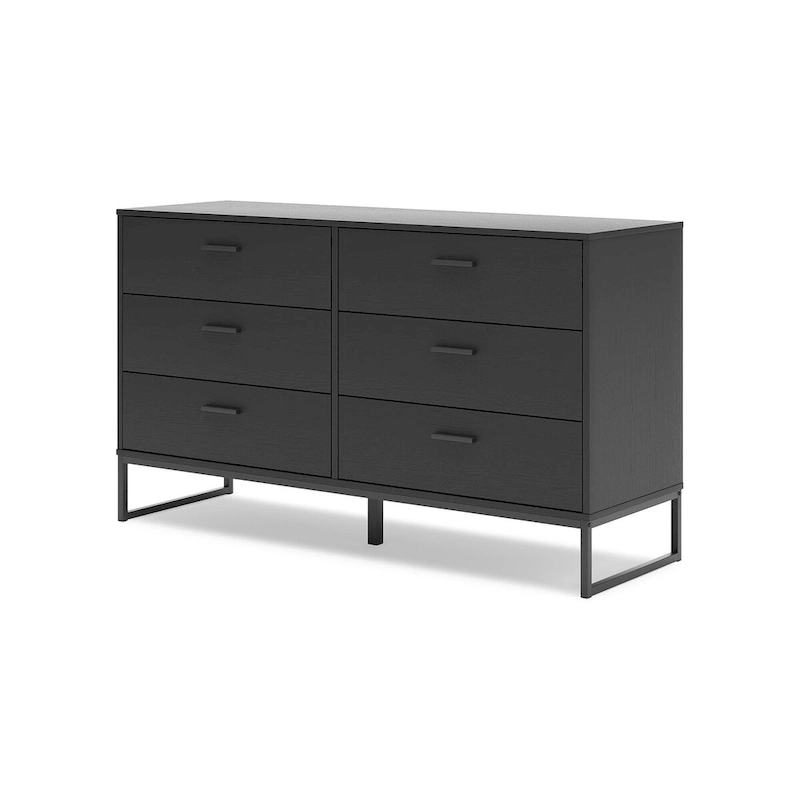 Signature Design by Ashley Socalle Black Panel Headboard with Dresser and Nightstand