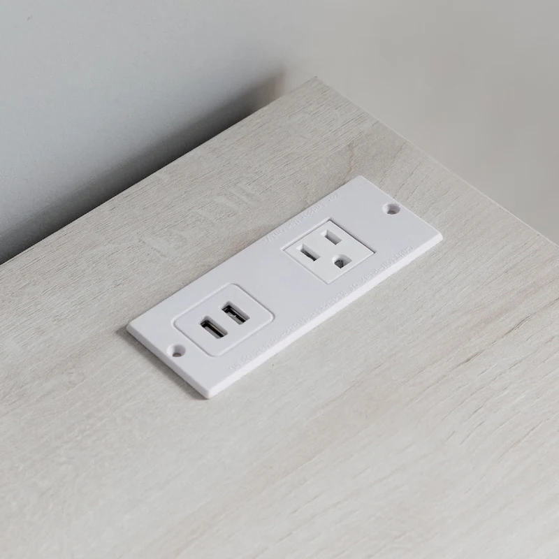 31 Inch File Cabinet Printer Stand Table with 2 Drawers, Oak White