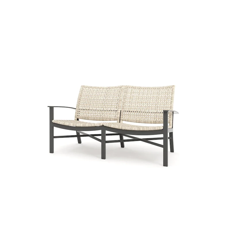 Winston Jasper Textured Pewter with Beechwood Weave Loveseat