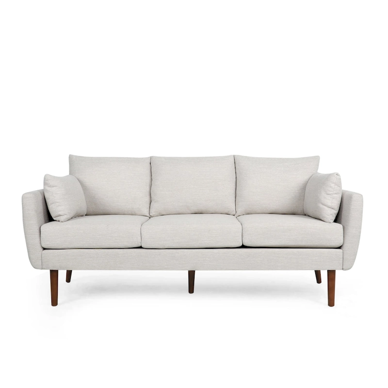 Modern 76.5 3-Seater Sofa with Birchwood Legs and Pillows