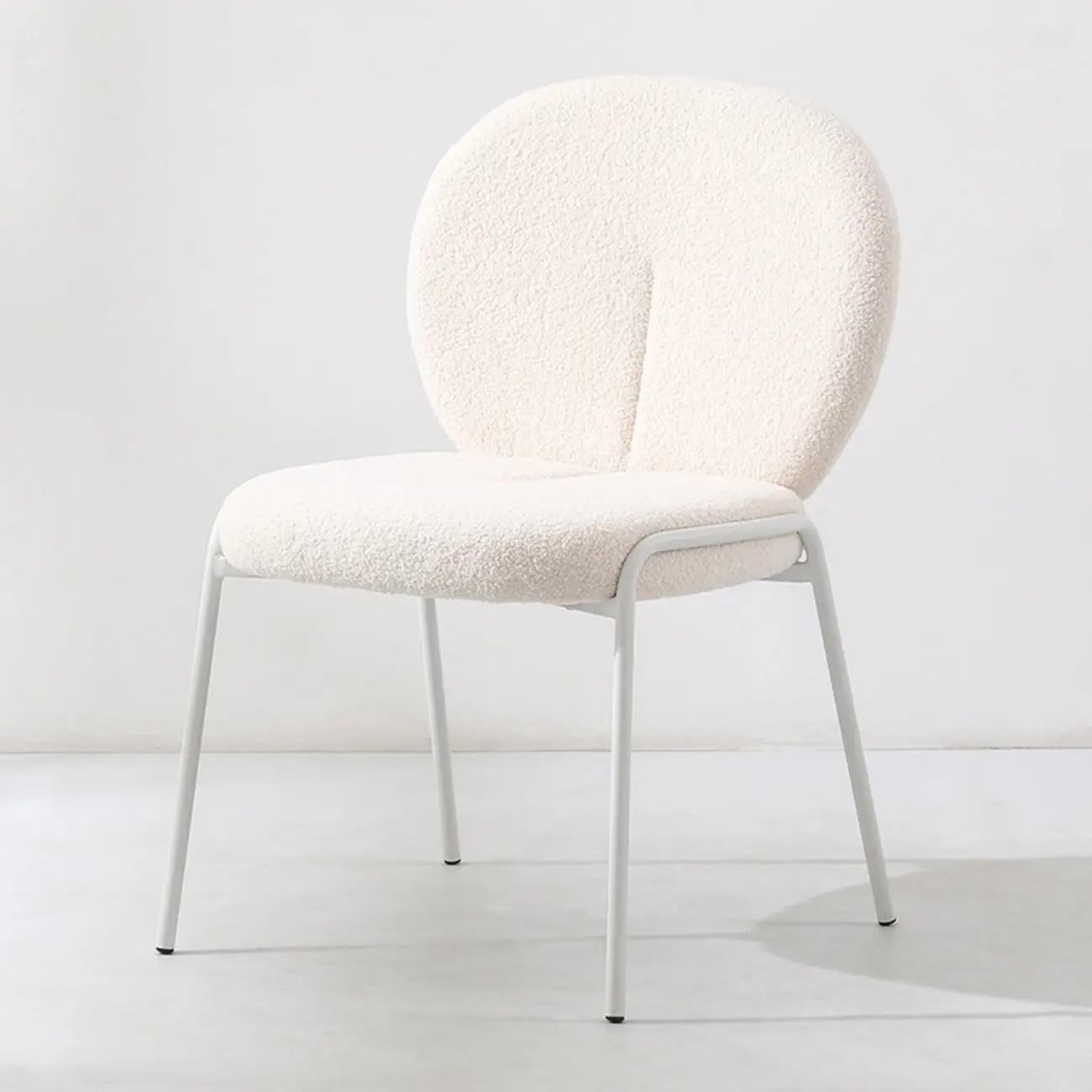 Modern Off-White Upholstered Full Back Dining Chair