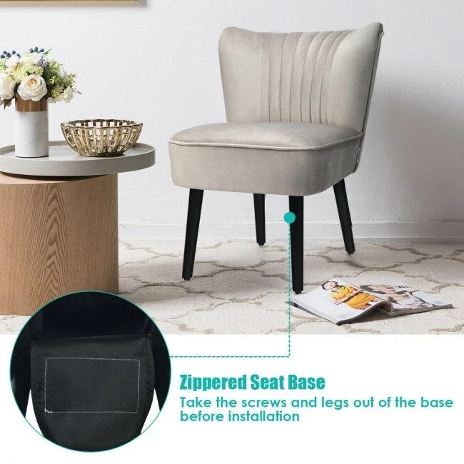 Set of 2 Armless Upholstered Leisure Accent Chair