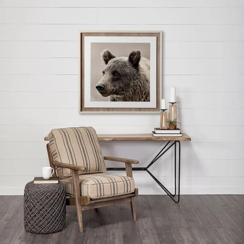 Mercana Allium Brown Woven Wool Round Pouf