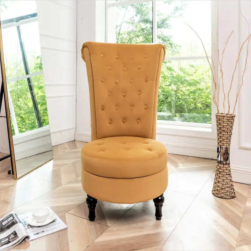 US Pride Furniture Gosser 20 Wide Velvet High Back Vanity Chair