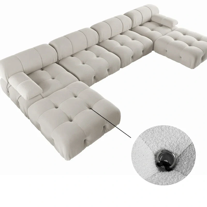 Velvet Sectional Sofa Reversible Modular Couch