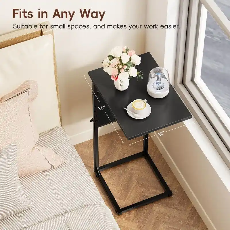 C Shaped End Table - 16D x 12W x 33H