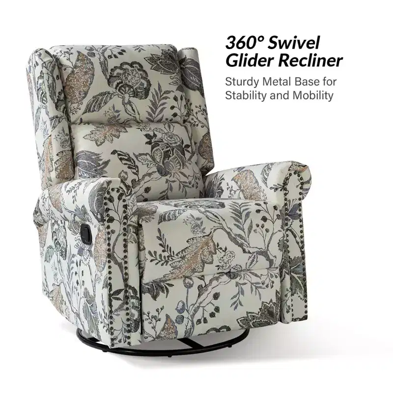 Helmut Manual Swivel Glider Recliner|HULALA HOME
