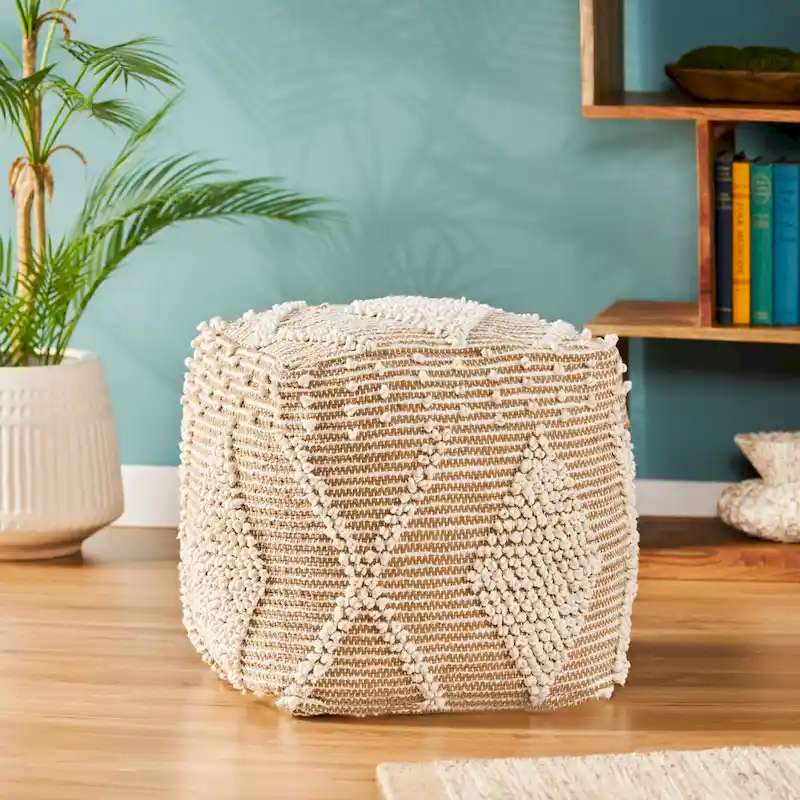 Brinket Boho Cube Yarn Pouf by Christopher Knight Home