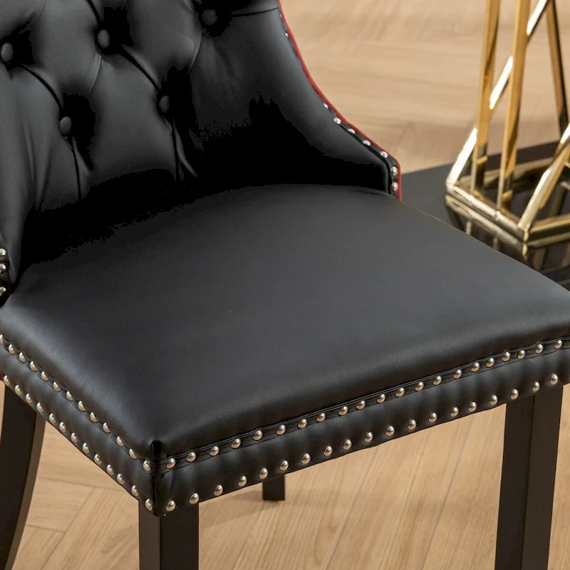 High-end Tufted Upholstered Nailhead Trim Dining Chair, Set of 2