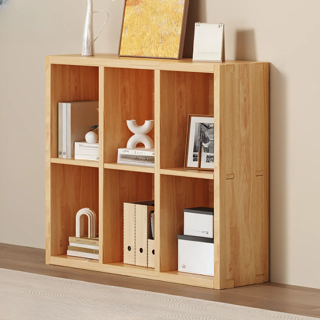 Modern Modular Rectangular Lateral Pine Wood Bookcase