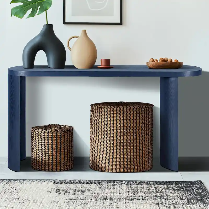 GDFStudio - Avery Modern 60 Console Table with Curved Legs and Versatile Design