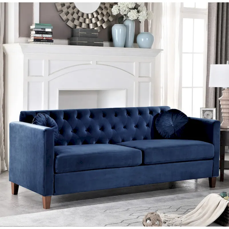 Carson Carrington Paharova Velvet Kitts Classic Sofa