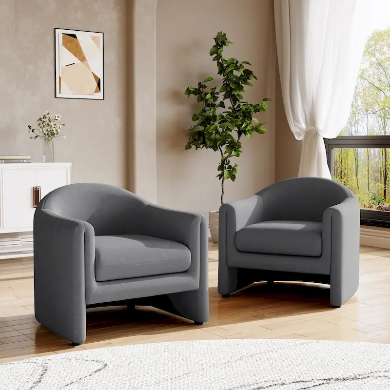 Modern 32.3 wide Upholstered Accent Chairs Set of 2