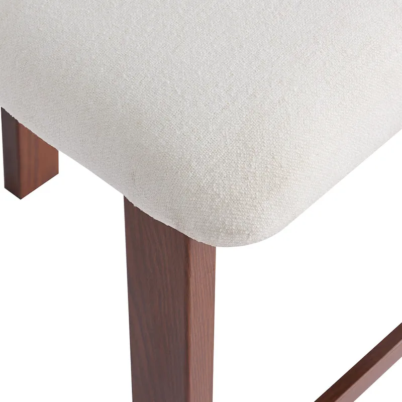 26.5 Round Upholstered Counter Stools, Set of 2 Low Back Bar Chairs with Black Metal Frame