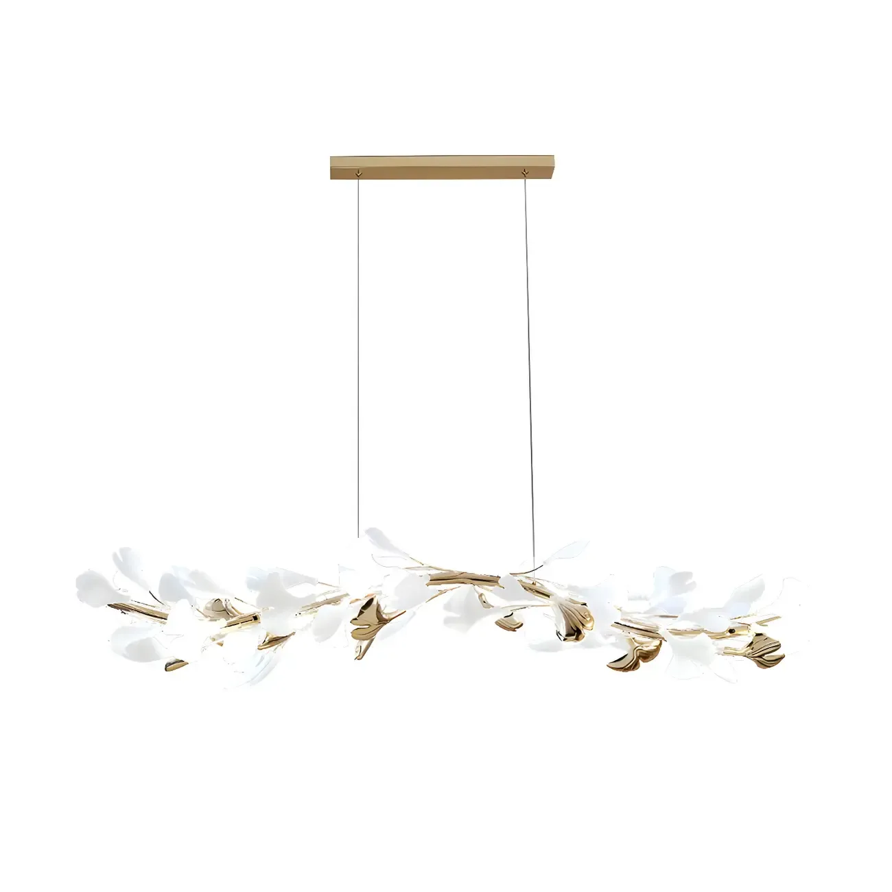 Adjustable Modern White 8-Light Leaf Island Light