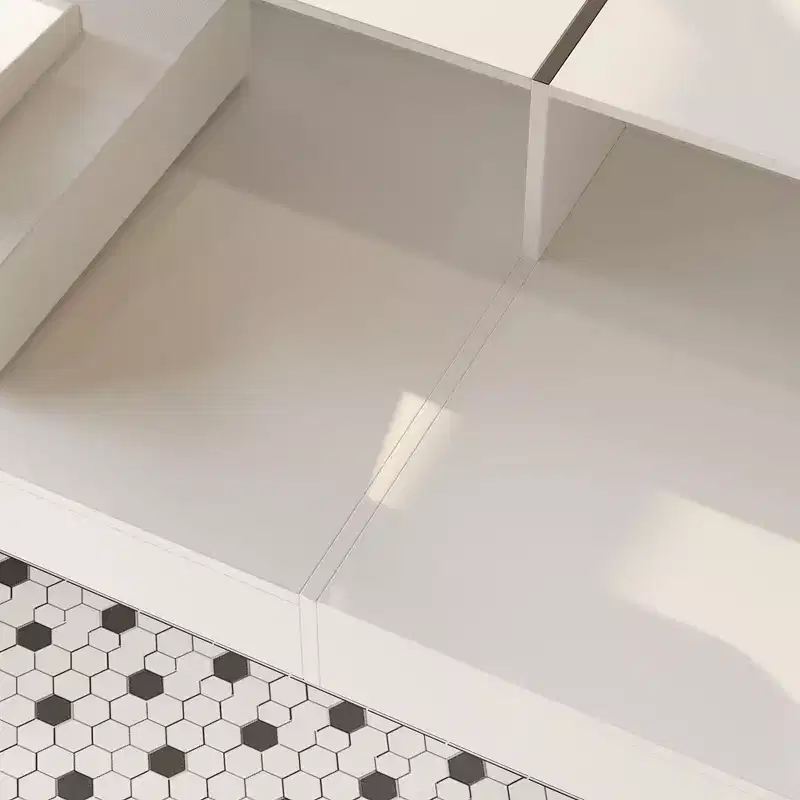 Famapy White Modern Reception Desk Front Counter Desk