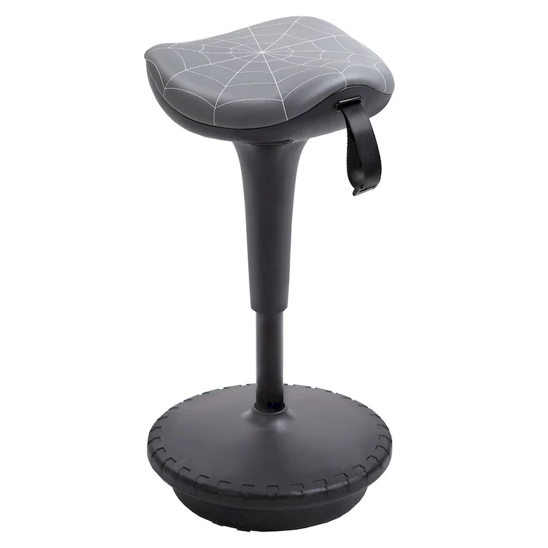 Lift Wobble Stool Standing Desk Chair 360-deg Swivel, Tilting, with Adjustable Height and Saddle Seat, Grey
