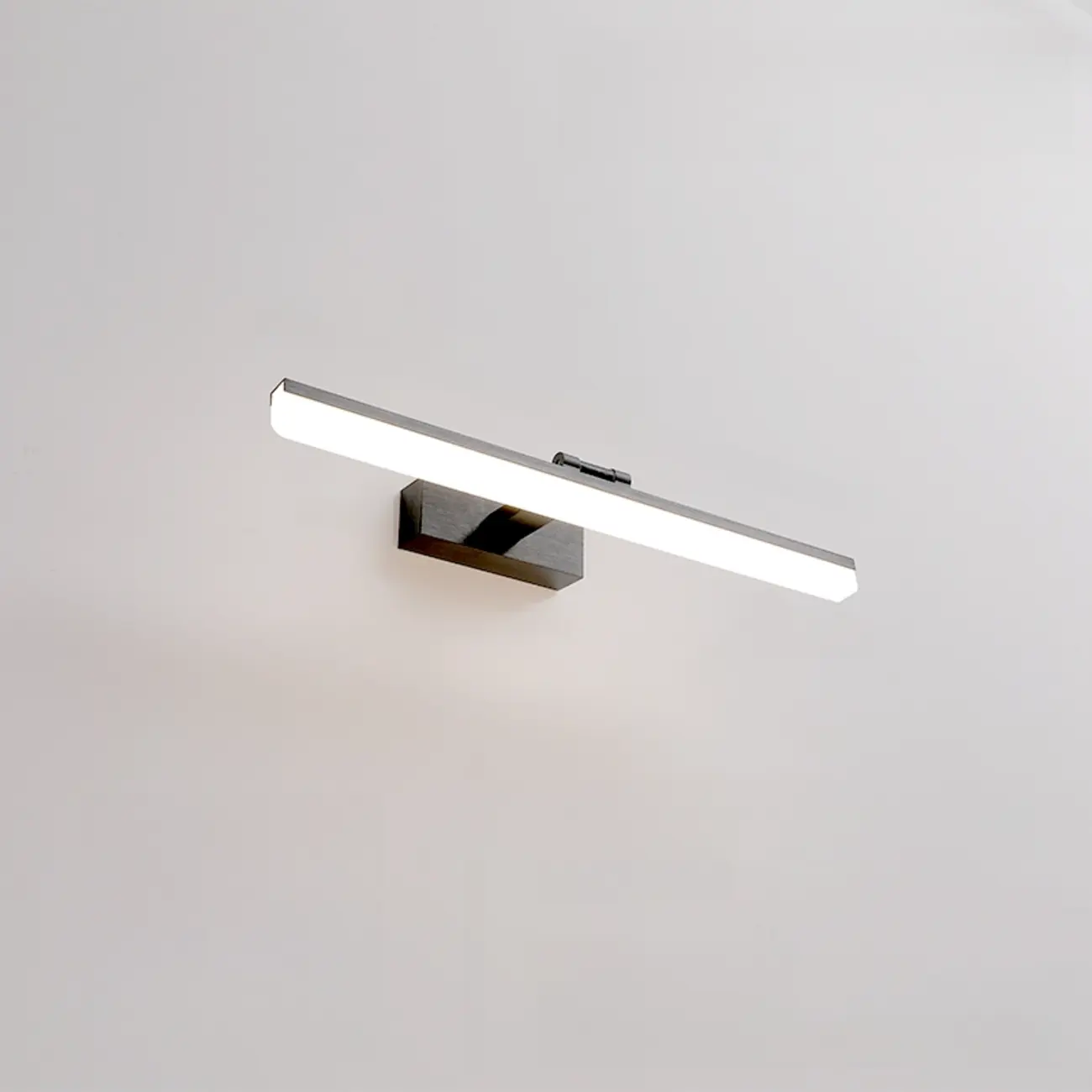 Rectangle 1-Light Black Metal Vanity Light for Bathroom