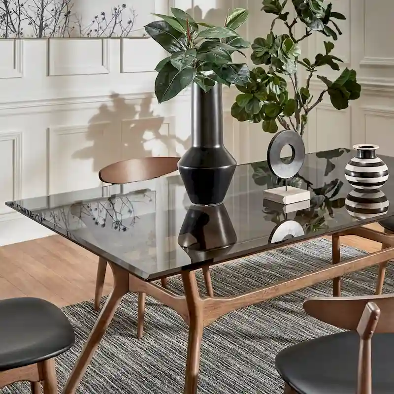 Nadine Mid-Century Dark Walnut Finish Rectangular Dining Table by iNSPIRE Q Modern