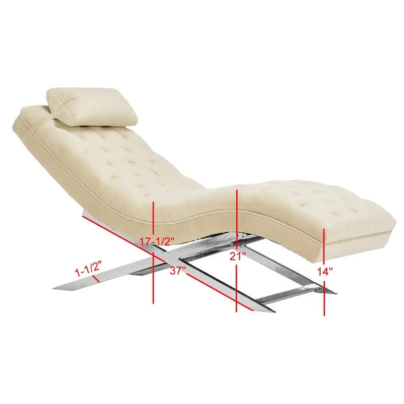 Cheri Chaise with Round Pillow - 65Wx23Dx33H