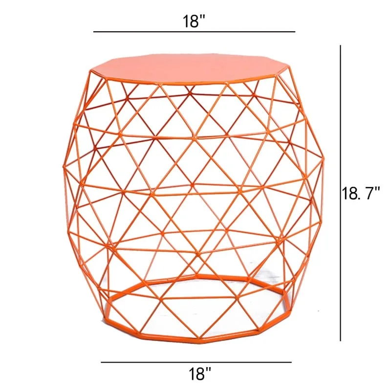 Adeco Accents Geometric Iron Side Table