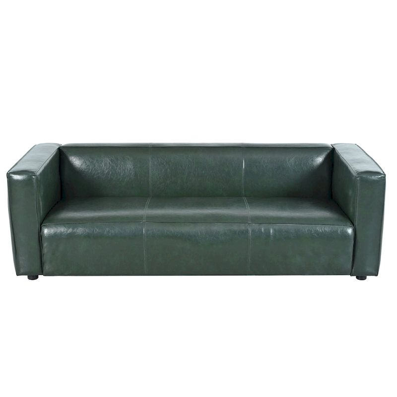 Goyette Faux Leather 3 Seater Sofa by Christopher Knight Home