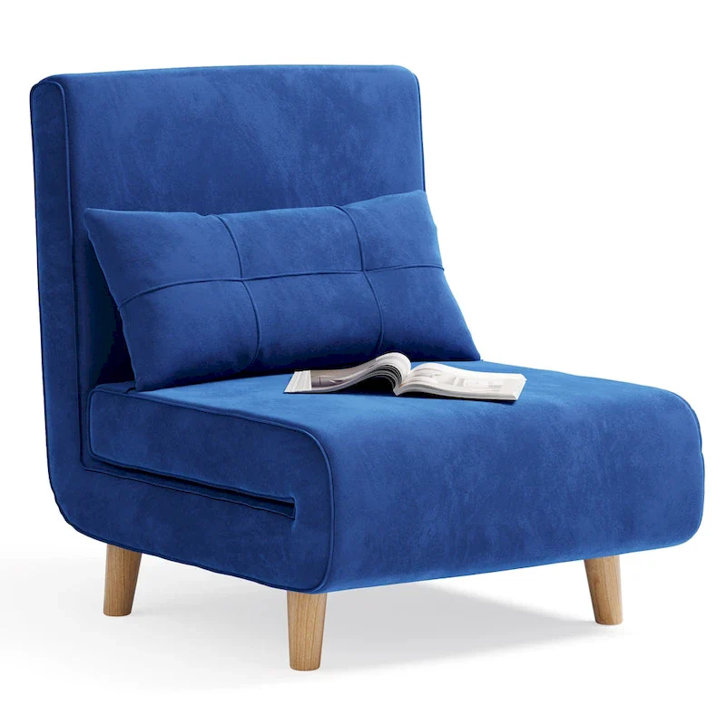 Dark Grey 3-in-1 Convertible Sleeper Chair Single