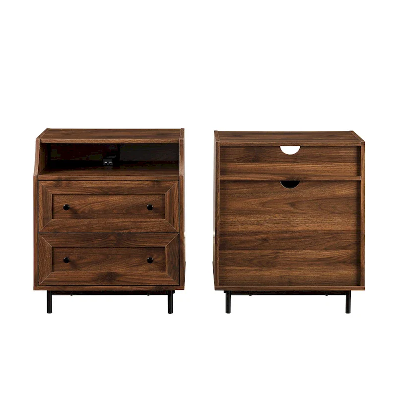 Middlebrook Modern 2-Drawer USB Nightstand, Set of 2