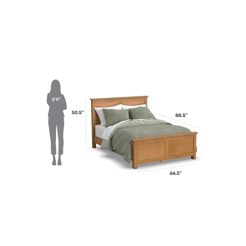 Brown Wooden Queen Bed