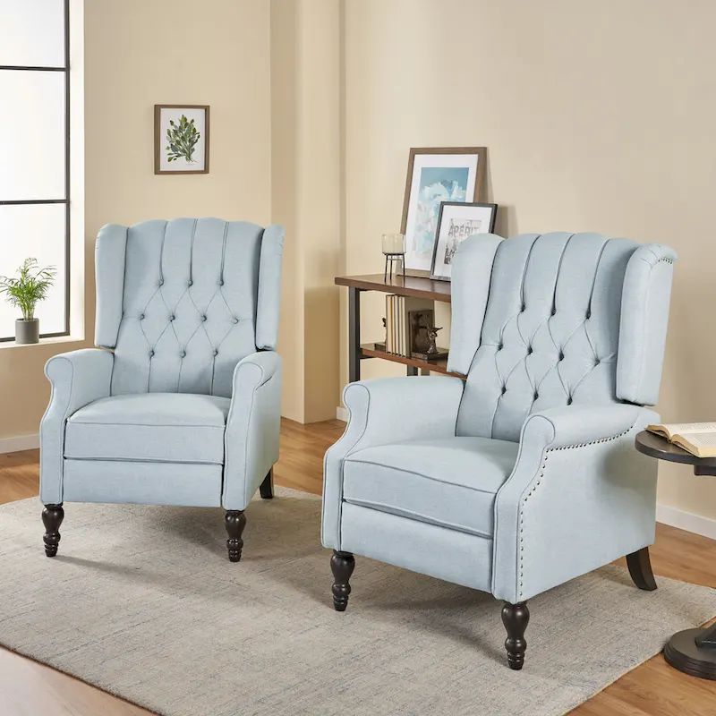 Walter Tufted Fabric Recliners (Set of 2) by Christopher Knight Home