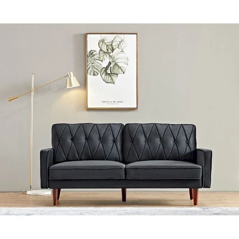 Feemster 69.3 Wide Velvet Tufted Cushion Back Sofa