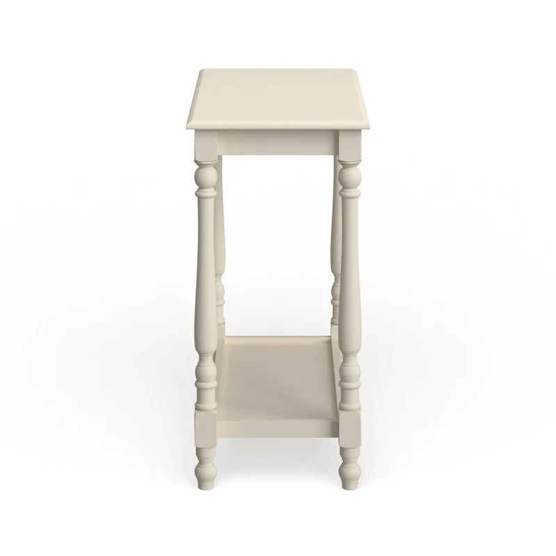 Quam Farmhouse White 25-inch Solid Wood 1-Shelf Side Table by Furniture of America