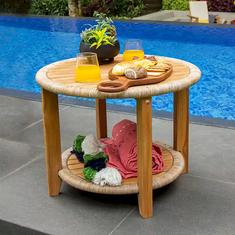 Cambridge Casual Seaside Teak Outdoor Side Table