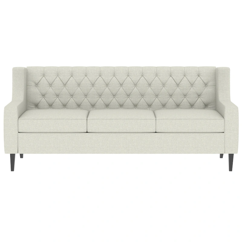78.75  Polyester 3-Seater Sofa with Tufted Back and Cushions