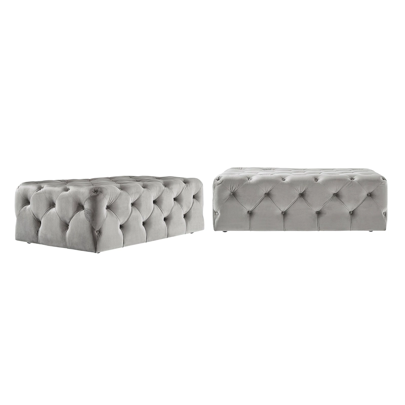 Gdansk Rectangular Tufted Ottoman with Casters