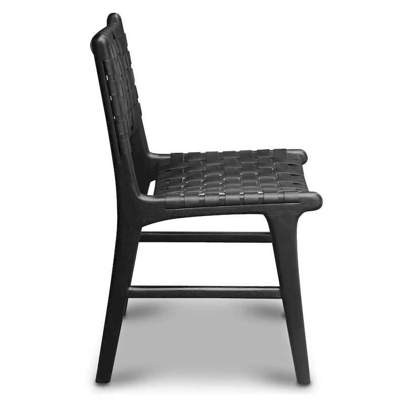 Banda Teak & Leather Dining Chair - Solid Teak Wood Frame